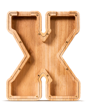 Load image into Gallery viewer, SummiDate Wooden Letter Piggy Bank
